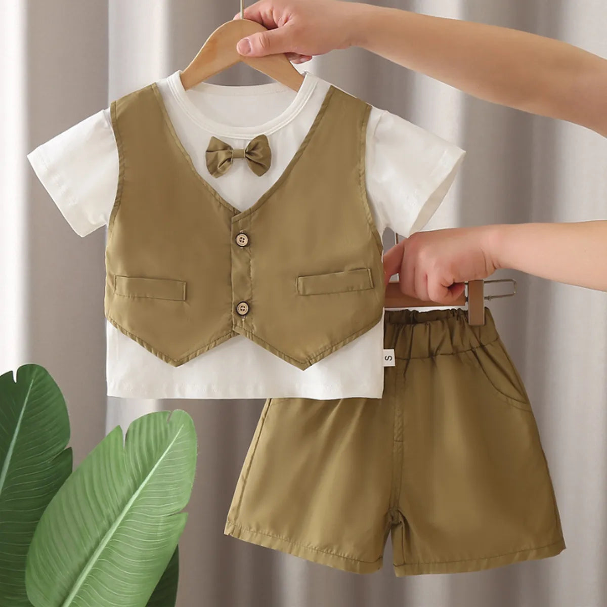 Formal Boys' Summer Vest Set with Bowtie – 3 Piece