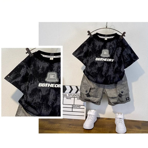 BBTheory Urban Black Tee & Cargo Shorts Set for Boys (1-5 Years)