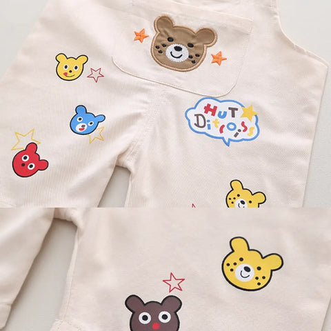 Rainbow Stripe T-Shirt & Bear Dungaree Set for Boys – 1 to 5 Years
