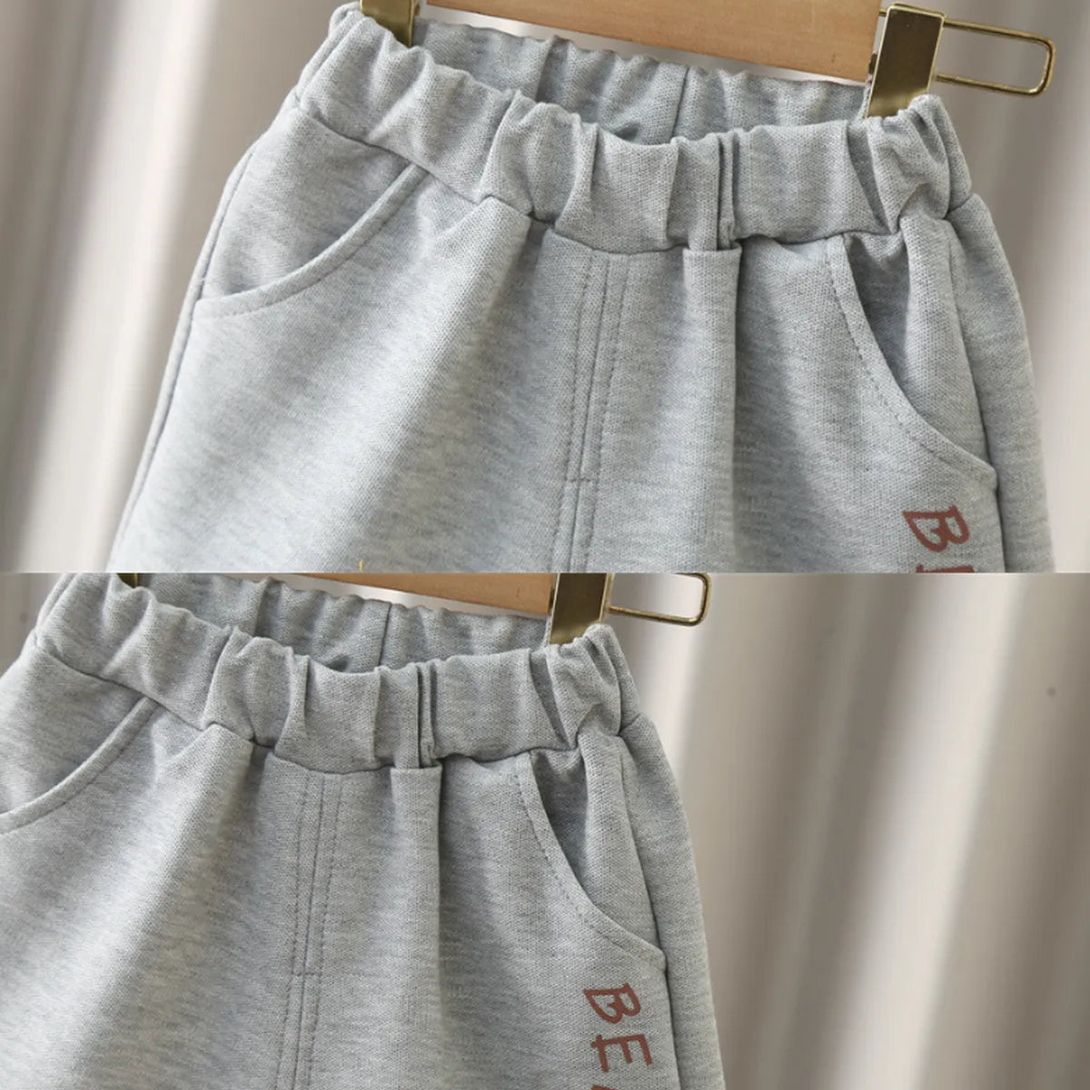 Boys' Soft Grey Bear Polo Set – Comfy 2 Piece