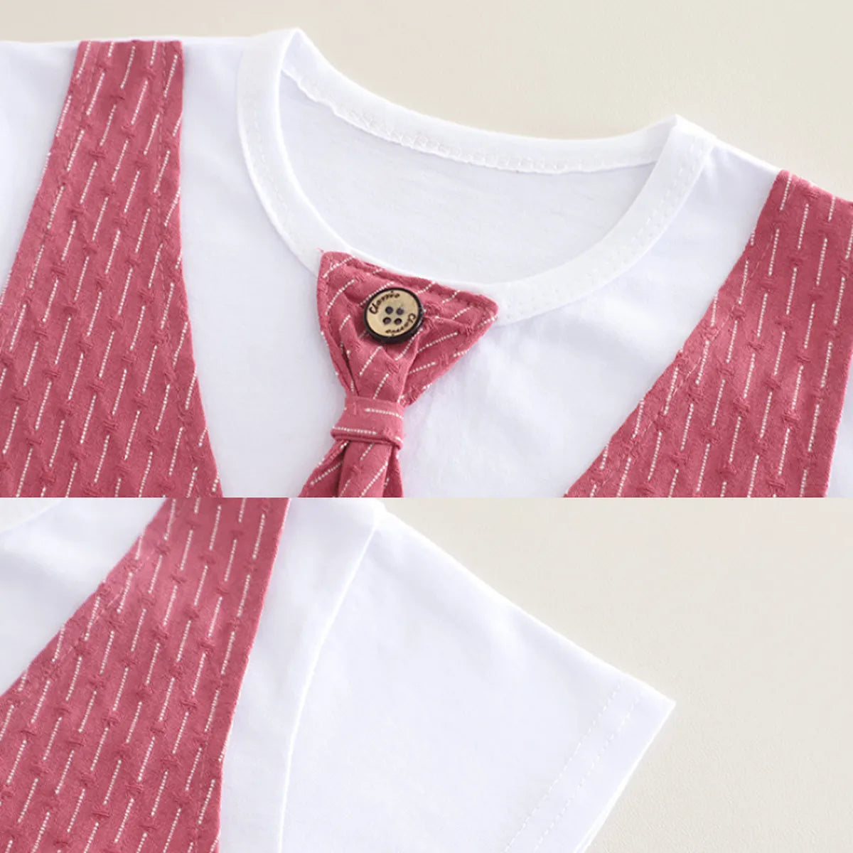 Boys' 3-Piece Summer Outfit – Vest, Shorts & Tie Set (1-6 Years)
