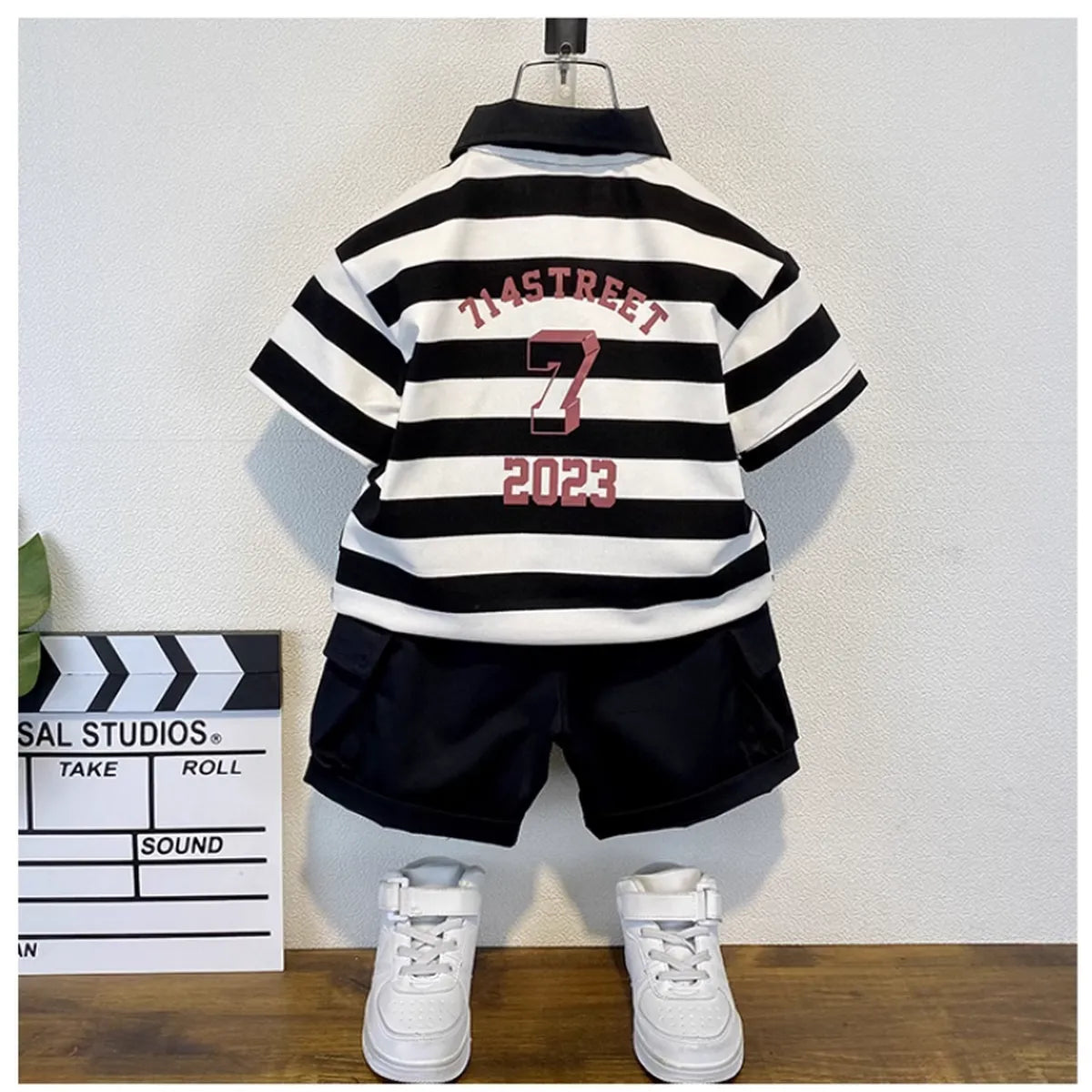 Varsity Polo & Utility Shorts Set – Bold Contrast Look (1-8 Years)