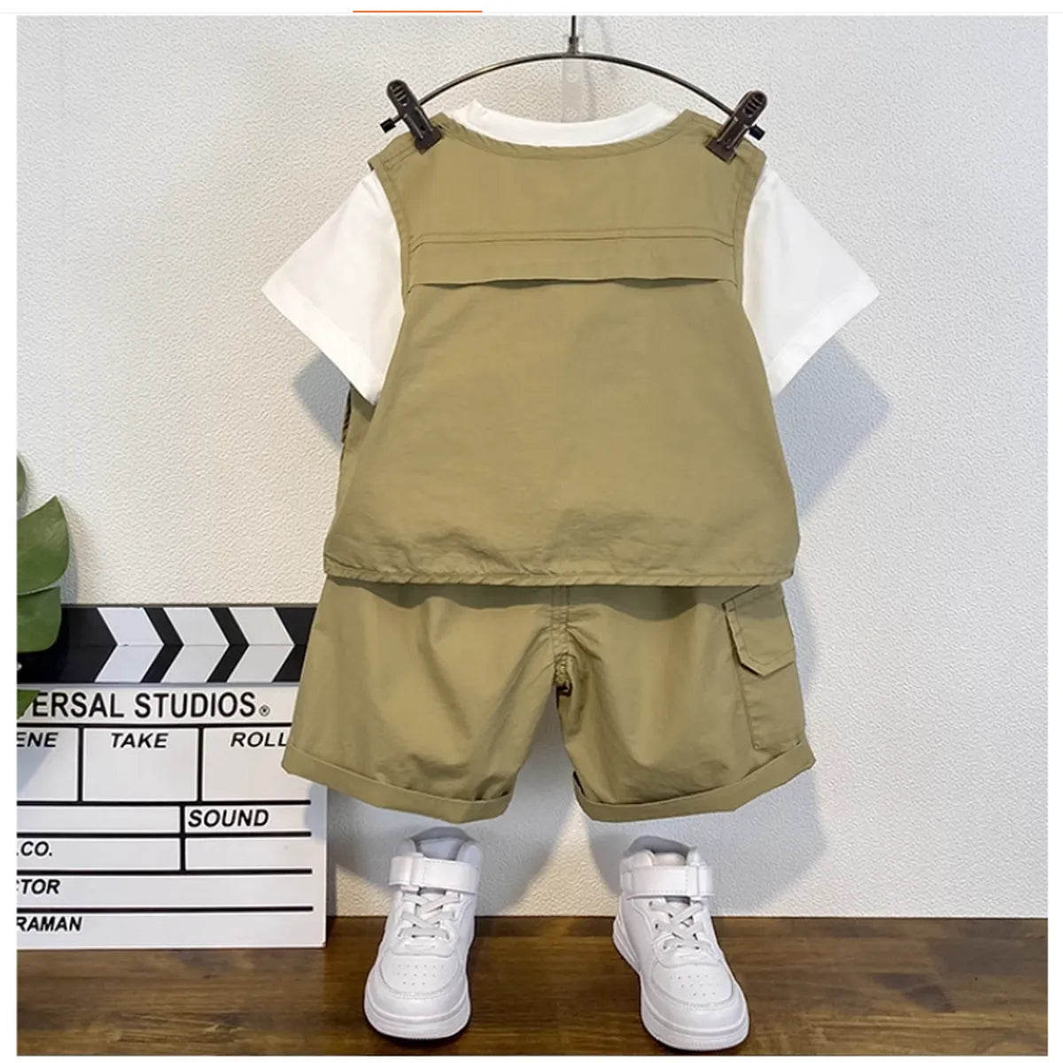 Cool Kids' Headphone Tee & Distressed Shorts Ensemble (1–8 Years)