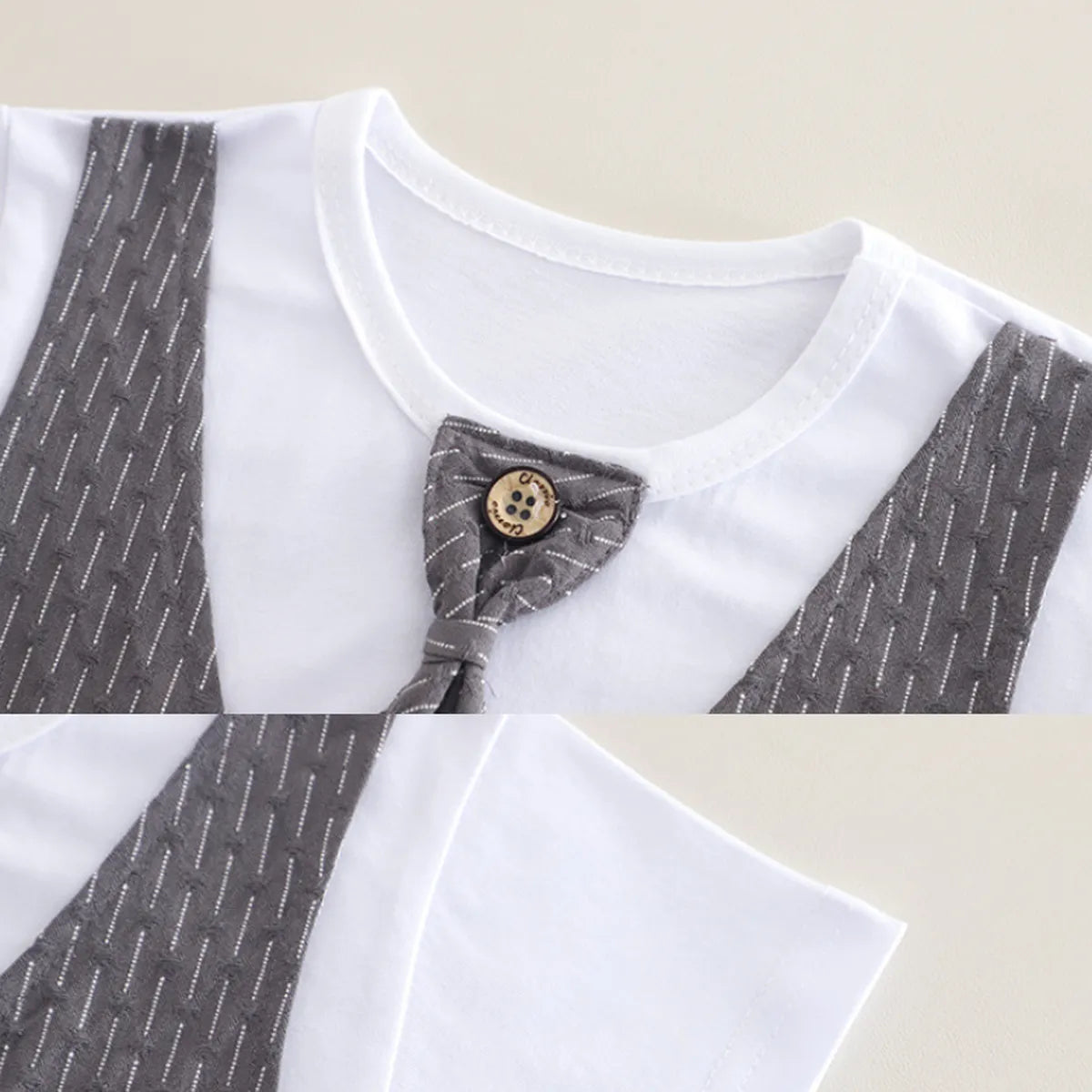Boys' 3-Piece Grey Summer Outfit – Vest, Shorts & Tie Set (1-6 Years)