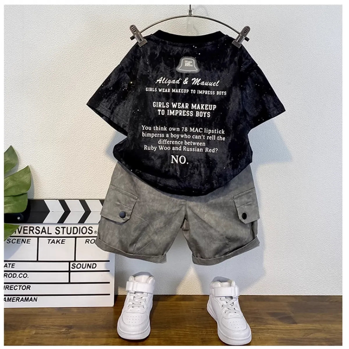 BBTheory Urban Black Tee & Cargo Shorts Set for Boys (1-5 Years)