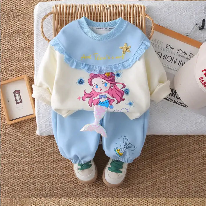 2-Piece Kids Mermaid Outfit – Blue or Pink (1-5 Years)
