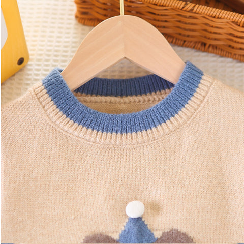 Toddler 3-Piece Bear Vest, Shirt & Jeans Set – Beige or White (1-6 Years)