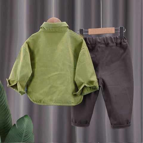 Toddler 3-Piece Color Block Shirt, T-Shirt & Pants Set – Yellow, Green, White (1-5 Years)