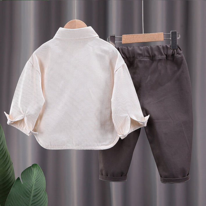 Toddler 3-Piece Color Block Shirt, T-Shirt & Pants Set – Yellow, Green, White (1-5 Years)