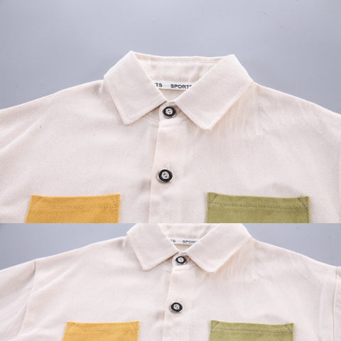 Toddler 3-Piece Color Block Shirt, T-Shirt & Pants Set – Yellow, Green, White (1-5 Years)