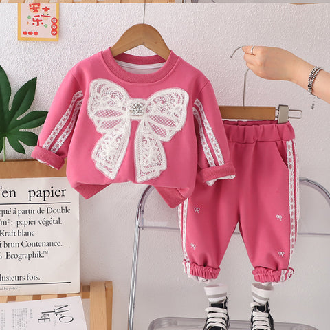 2-Piece Kids Bow Outfit – Black, Purple or Pink (1-5 Years)