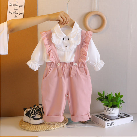 2-Piece Kids Suspender Outfit – Red, Pink or Blue (1-5 Years)