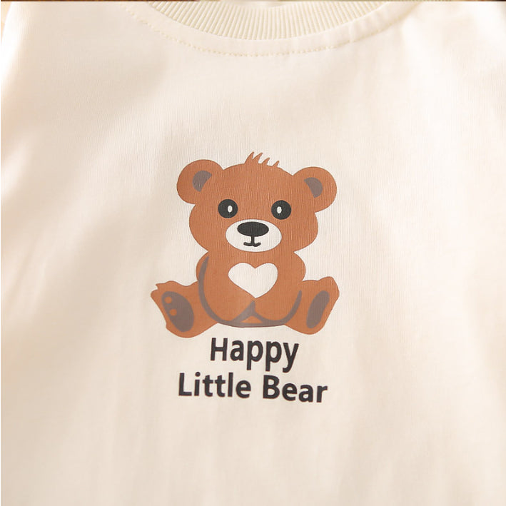 3-Piece Kids Bear Outfit – Beige (1-5 Years)