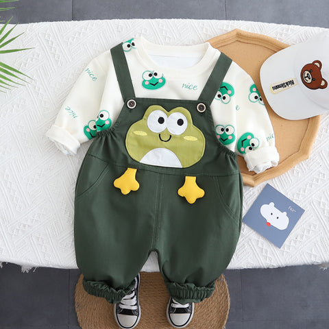 2-Piece Unisex Kids Frog Outfit – Green or Brown (1-5 Years)