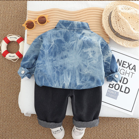 Denim Shirt, Sweatshirt & Jeans Children’s Outfit – Blue or Black (1-5 Years)