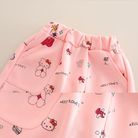 3-Piece Kids Cartoon Outfit – Pink (1-5 Years)