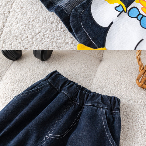 3-Piece Kids Duck Outfit – Blue or Dark Denim (1-5 Years)
