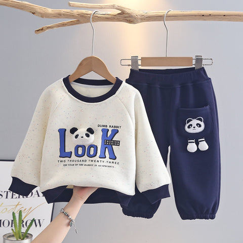 2-Piece Kids Panda Outfit – Burgundy or Navy (1-5 Years)