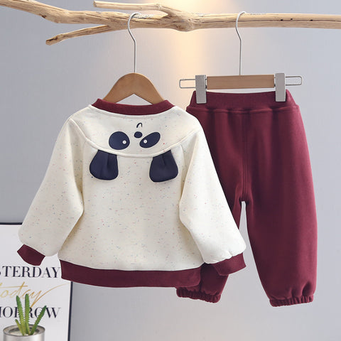 2-Piece Kids Panda Outfit – Burgundy or Navy (1-5 Years)