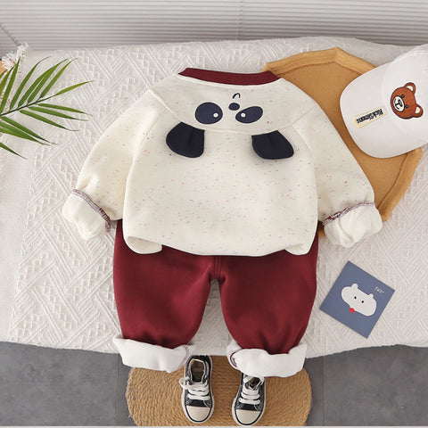 2-Piece Kids Panda Outfit – Burgundy or Navy (1-5 Years)