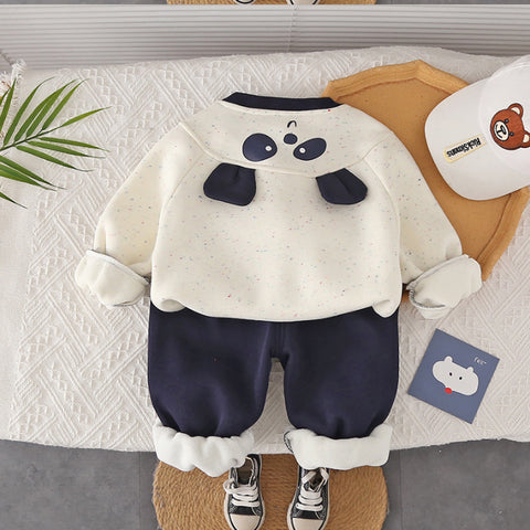 2-Piece Kids Panda Outfit – Burgundy or Navy (1-5 Years)