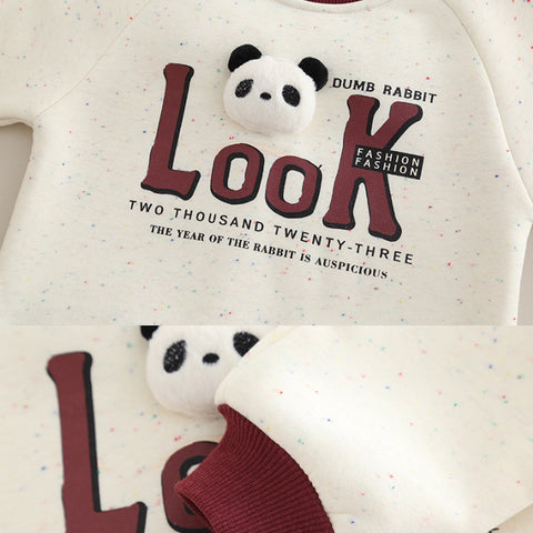 2-Piece Kids Panda Outfit – Burgundy or Navy (1-5 Years)