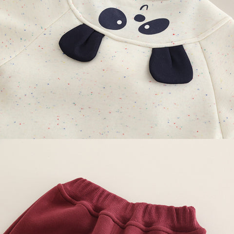 2-Piece Kids Panda Outfit – Burgundy or Navy (1-5 Years)