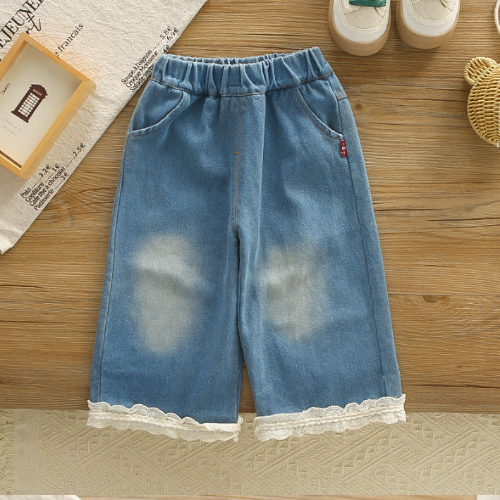 3-Piece Kids Daisy Outfit with Denim Skirt – Yellow or Pink (1-5 Years)