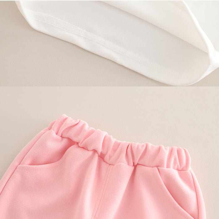 Girls Bunny Cardigan & Pants Outfit – Beige, Pink or Blue (1-5 Years)