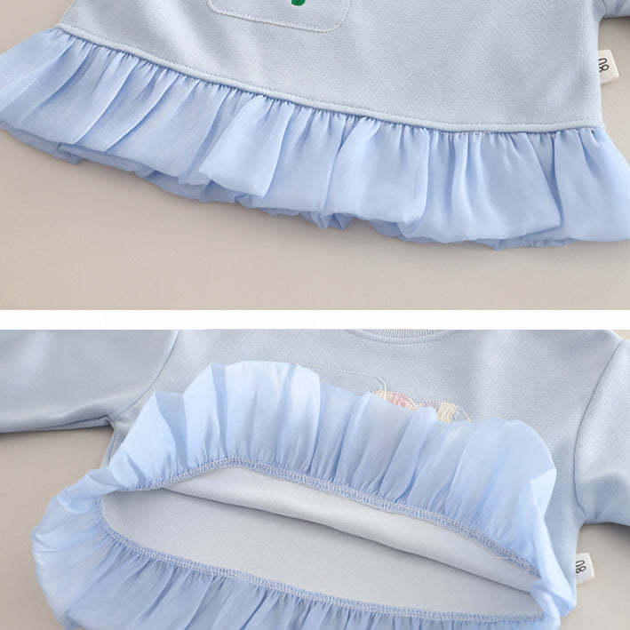 2-Piece Kids Light Blue Outfit with Heart & Bunny Detail (1-5 Years)