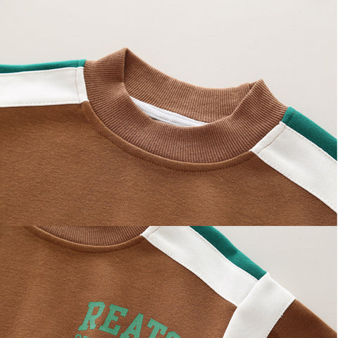 Boys Brown & Green Tracksuit Set (1-5 Years)