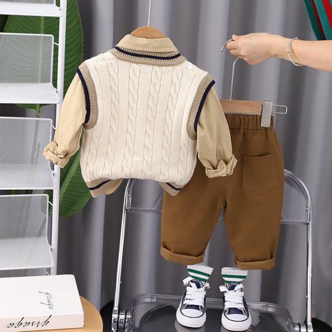 Boys 3-Piece Formal Shirt, Vest & Pants Set (1-5 Years)