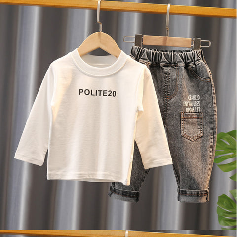 Boys 3-Piece Yellow Plaid Shirt, T-Shirt & Jeans Set (1-5 Years)