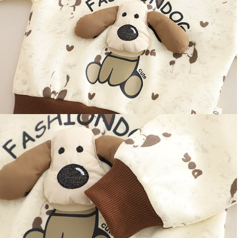 Toddler Puppy Design Cozy 2-Piece Fall Outfit (1-5 Years)