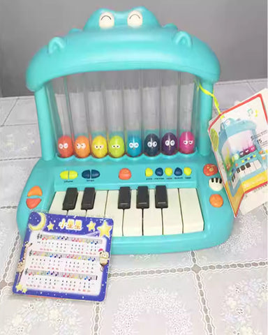 Hippo Musical Piano Toy with Light-Up Balls and Color Keys – For Toddlers