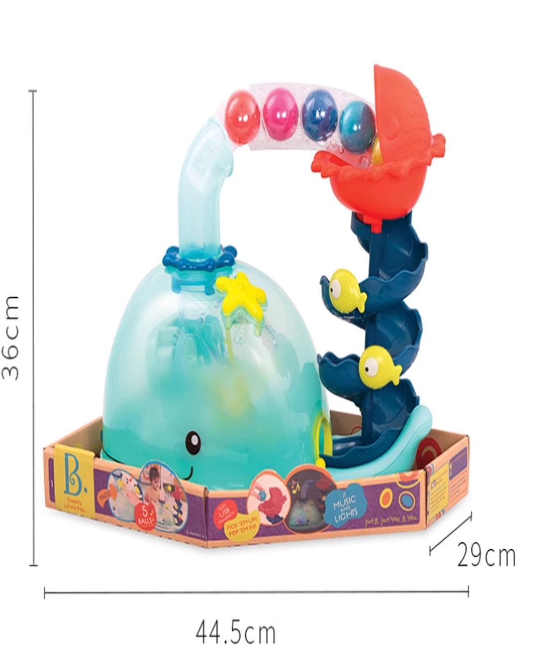 Interactive Whale Ball Drop Toy with Lights & Ocean Animals