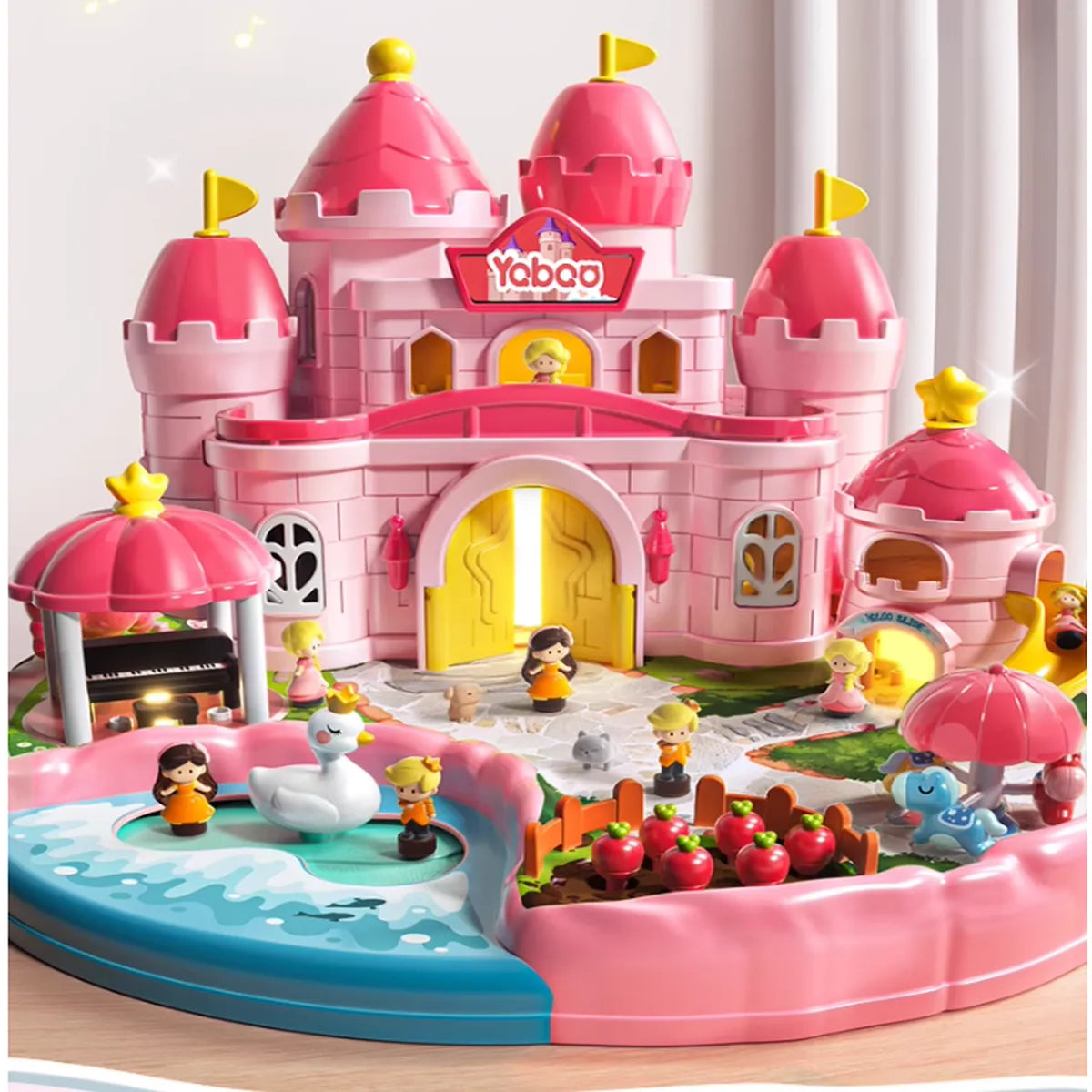 Interactive Princess Castle Playset with Swan Ride & Garden – Magnetic Adventure