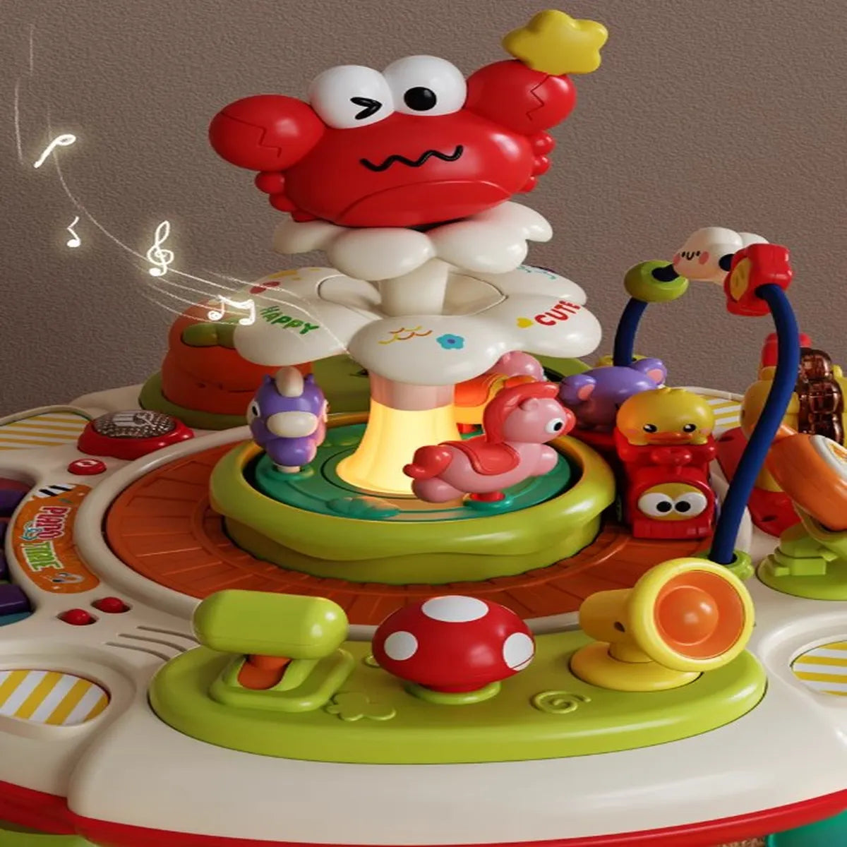 2-in-1 Musical Activity Table with Piano & Animal Track – Learning Through Play