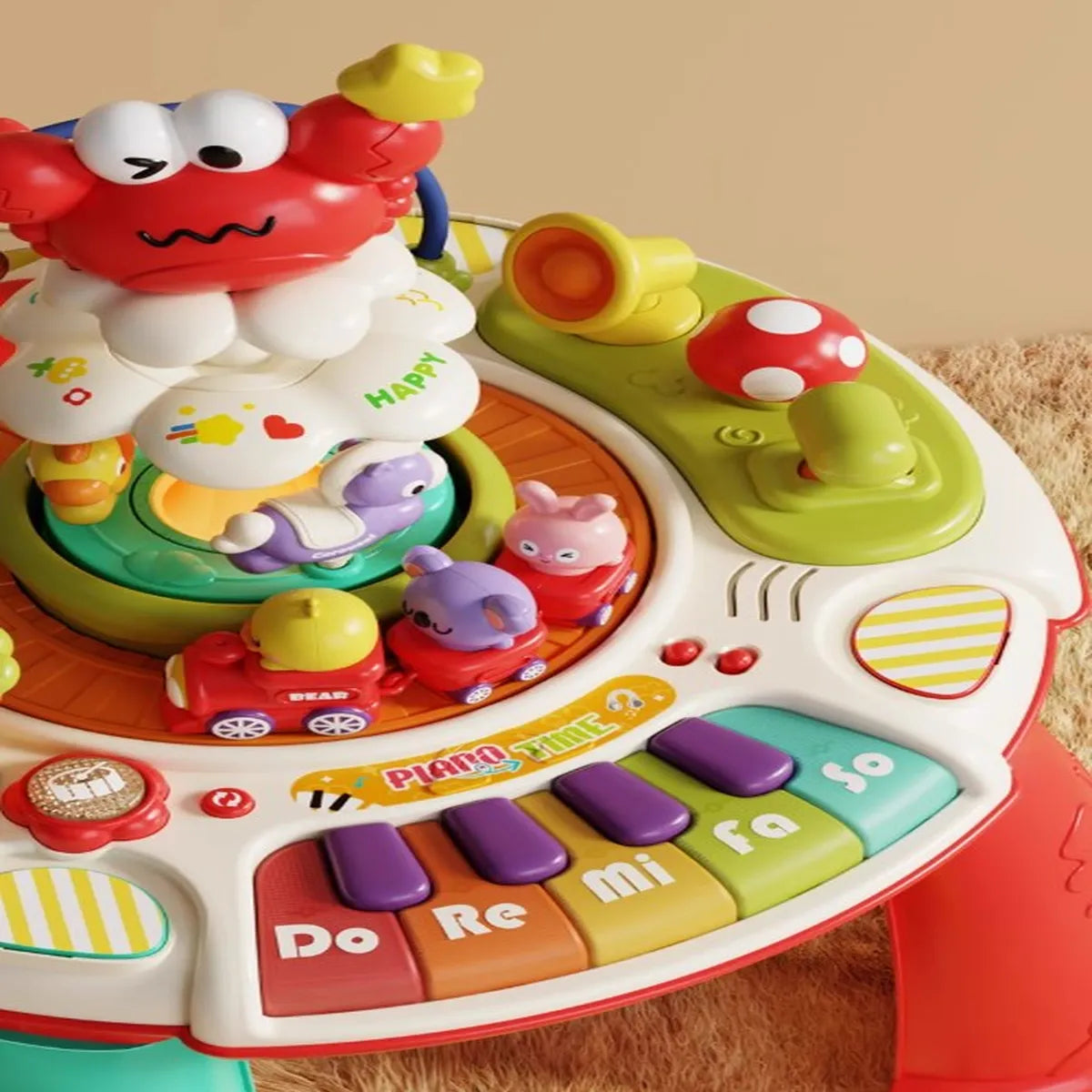 2-in-1 Musical Activity Table with Piano & Animal Track – Learning Through Play