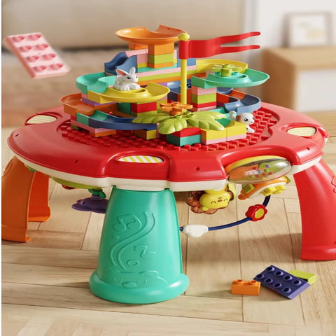 2-in-1 Musical Activity Table with Piano & Animal Track – Learning Through Play
