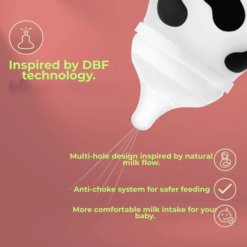 MooMoo Newborn Spill-Proof Bottle + Pacifier + Teether