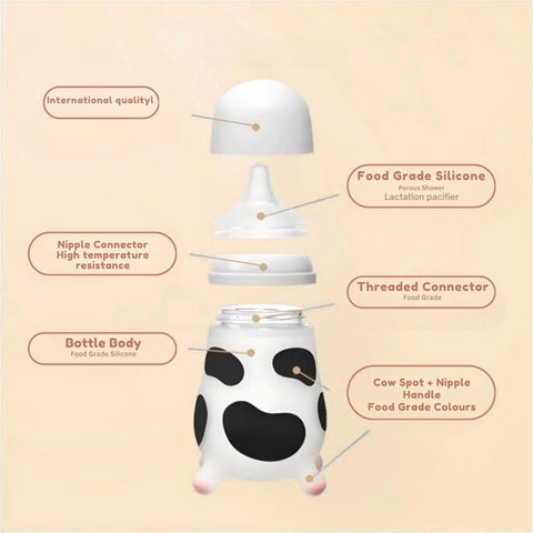 MooMoo Newborn Spill-Proof Bottle + Pacifier + Teether