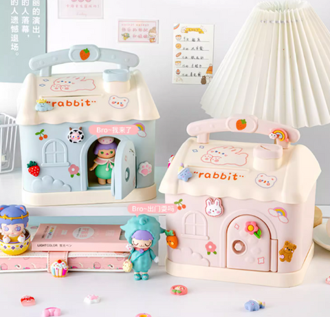 3D Cute Piggy Bank-Blue and Pink Color Options