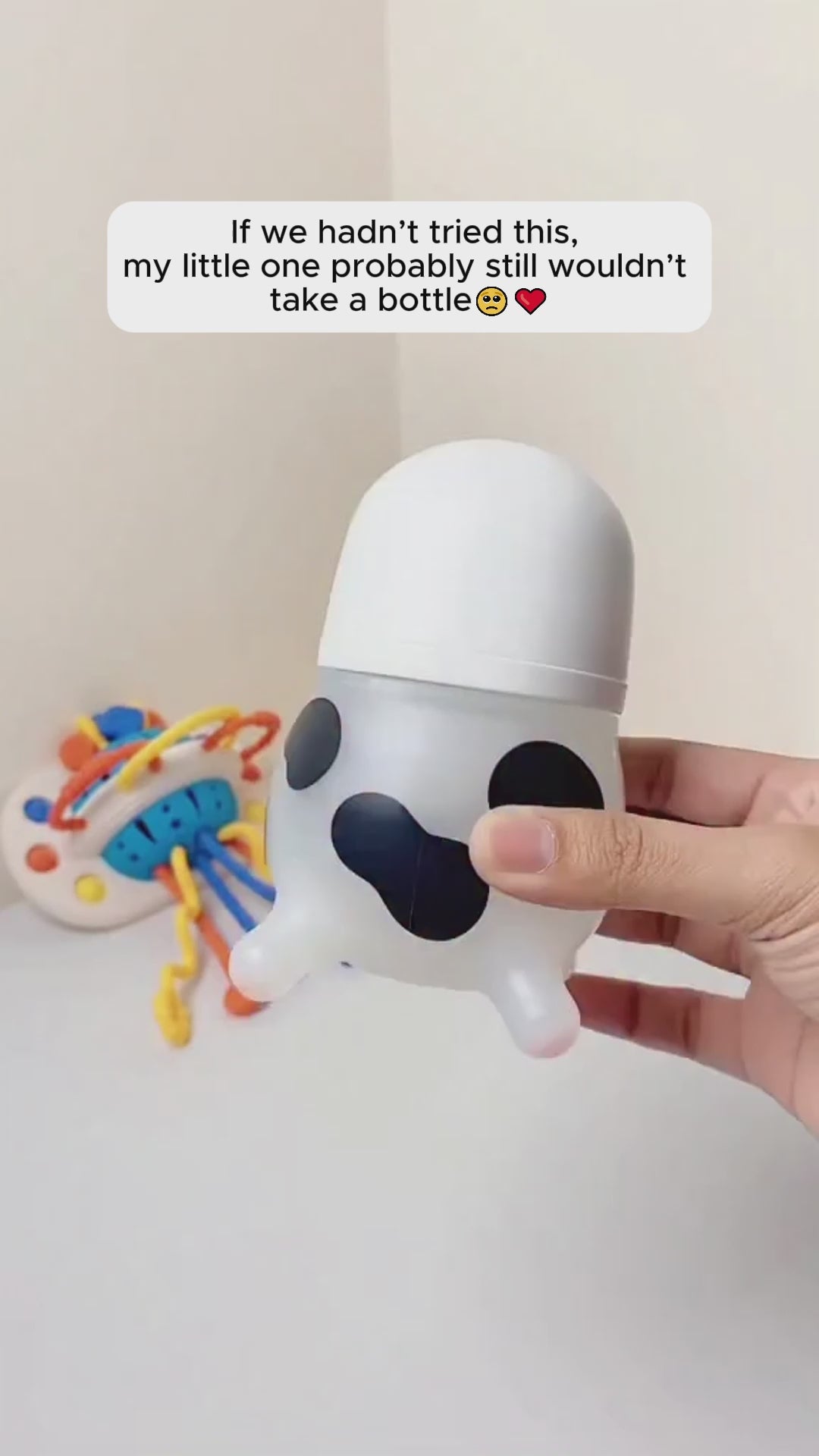 MooMoo Newborn Spill-Proof Bottle + Pacifier + Teether